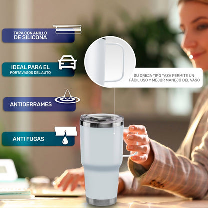 Vaso Térmico De Acero Inoxidable Con Mango 30oz - ONDASHOPMX