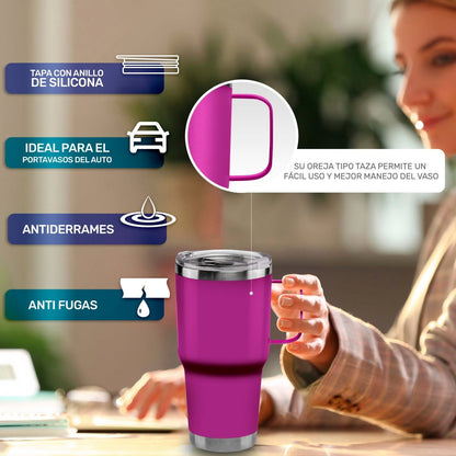 Vaso Térmico De Acero Inoxidable Con Mango 30oz - ONDASHOPMX