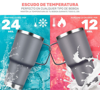 Vaso Térmico De Acero Inoxidable Con Mango 30oz - ONDASHOPMX