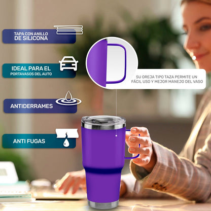 Vaso Térmico De Acero Inoxidable Con Mango 30oz - ONDASHOPMX